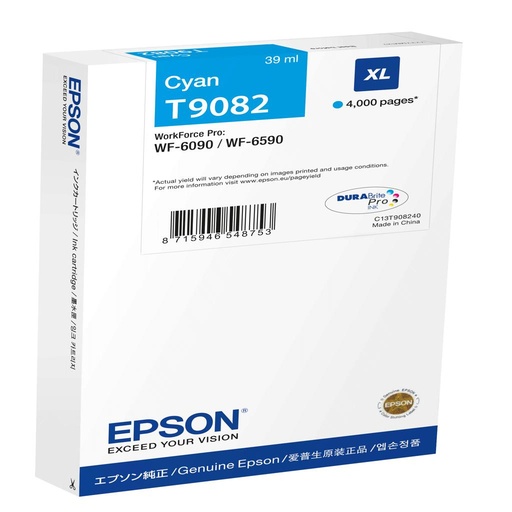 [32005] [C13T90824N] Epson WF-6590DWF/WF-6090DW Cartucho Cian XL