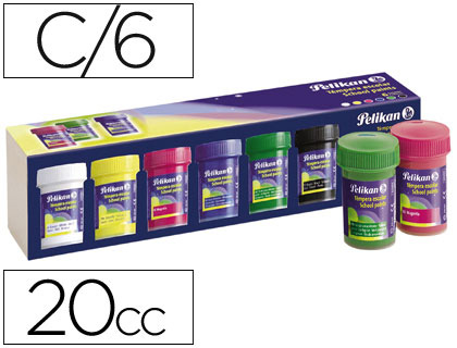 [7900] Tempera pelikan escolar 25 ml caja 6 colores surtidos