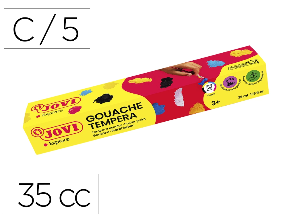 [7871] Tempera jovi 35 ml caja de 5 colores surtidos