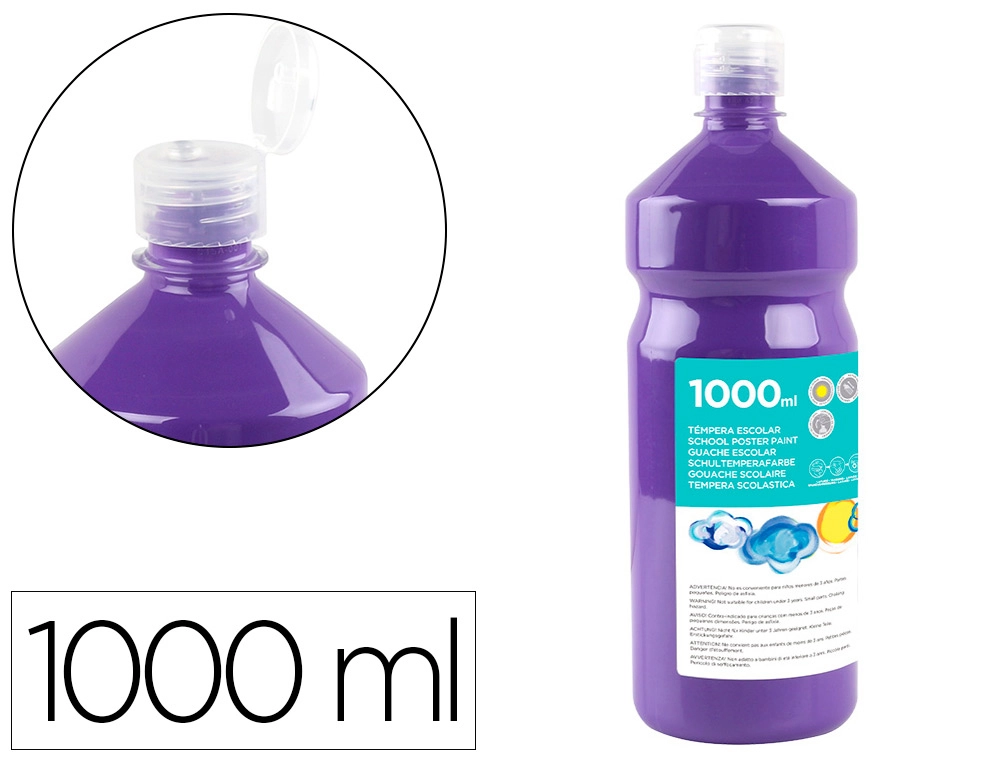 [59222] Tempera liquida liderpapel escolar 1000 ml violeta