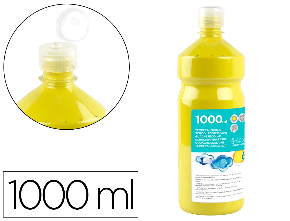 [59214] Tempera liquida liderpapel escolar 1000 ml amarillo limon