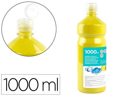 [59214] Tempera liquida liderpapel escolar 1000 ml amarillo limon