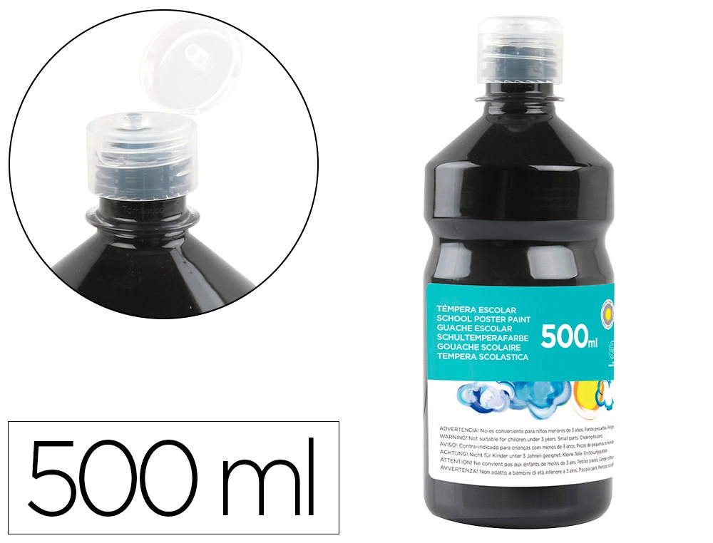 [59210] Tempera liquida liderpapel escolar 500 ml negro