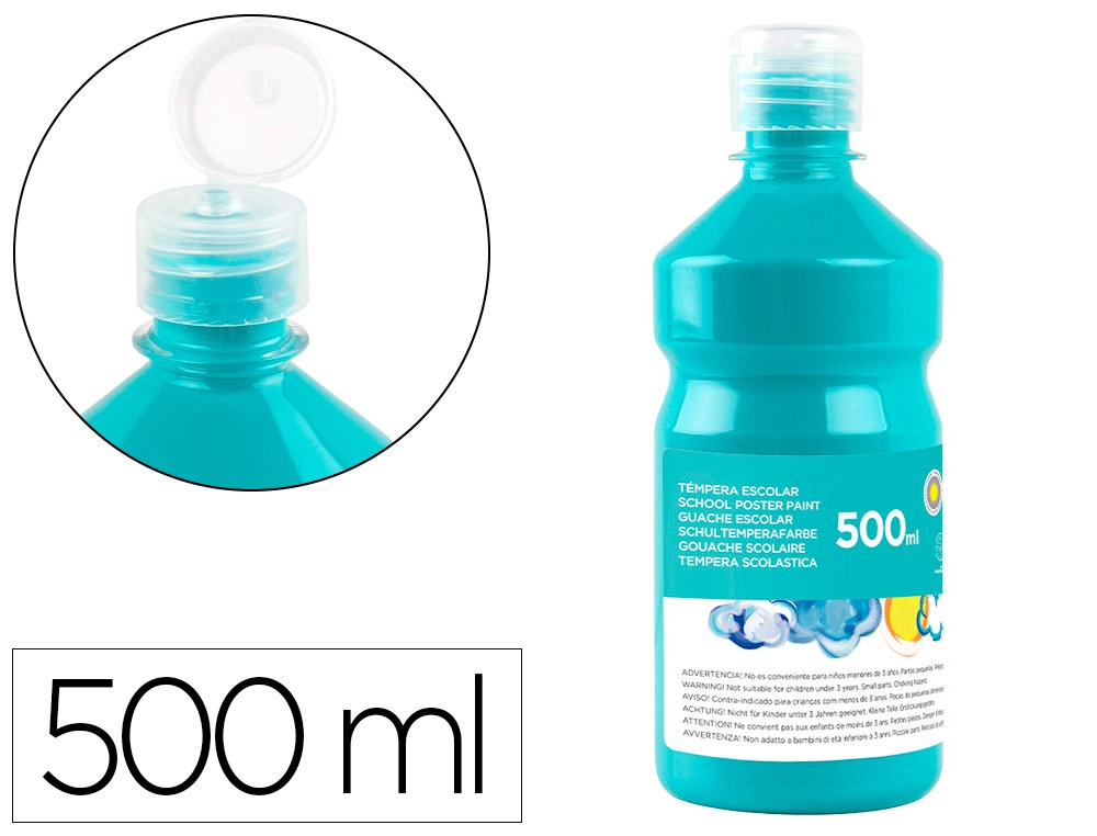 [59206] Tempera liquida liderpapel escolar 500 ml turquesa