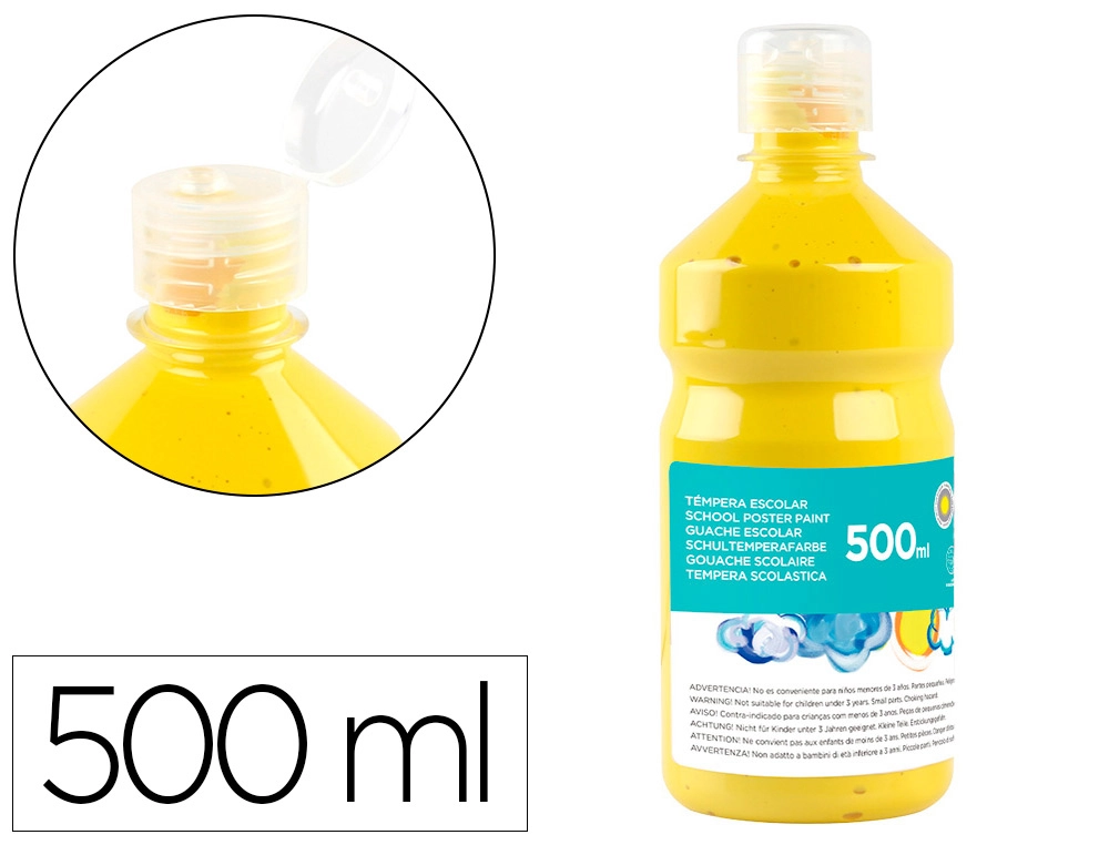 [59195] Tempera liquida liderpapel escolar 500 ml amarillo