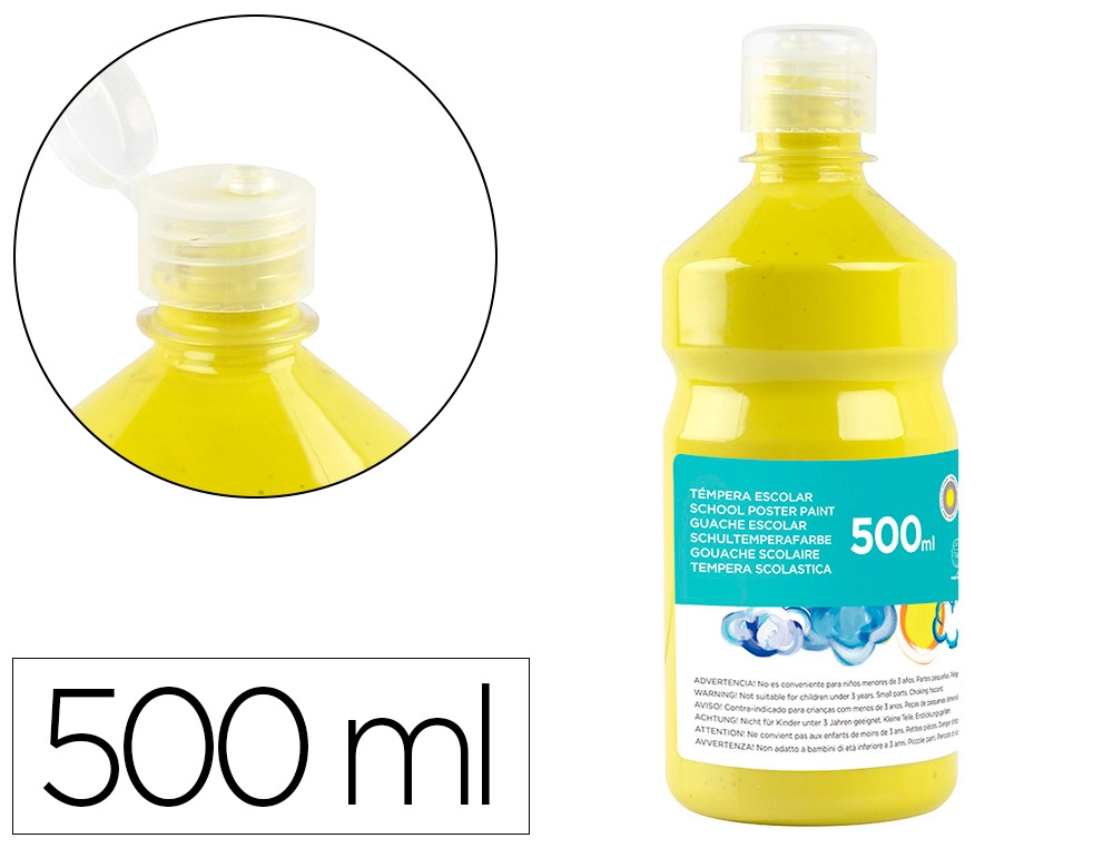 [59194] Tempera liquida liderpapel escolar 500 ml amarillo limon