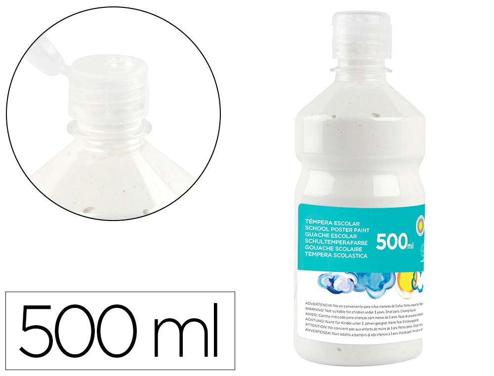 [59193] Tempera liquida liderpapel escolar 500 ml blanco