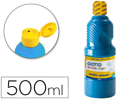 [73599] Tempera liquida giotto escolar lavable 500 ml azul cyan