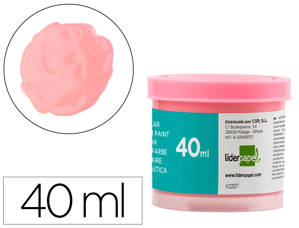 [62937] Tempera liderpapel escolar 40 ml rosa