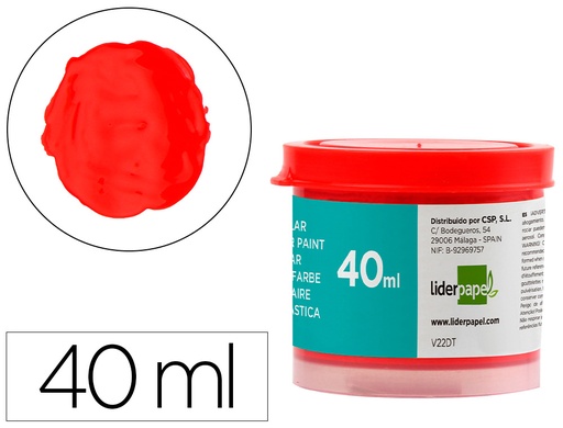 [62936] Tempera liderpapel escolar 40 ml rojo