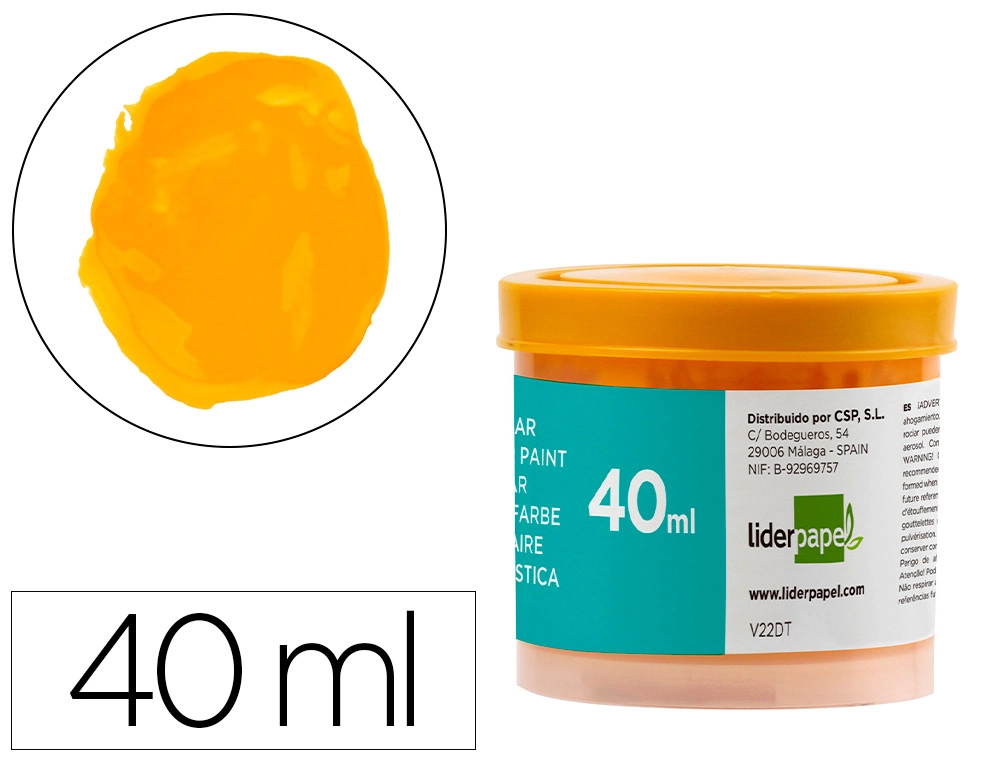 [62928] Tempera liderpapel escolar 40 ml amarillo oro
