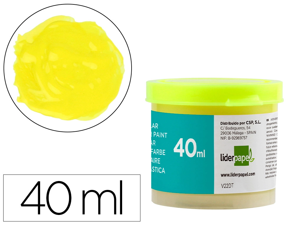 [62927] Tempera liderpapel escolar 40 ml amarillo limon