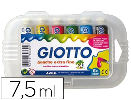 [59895] Tempera giotto 7,5 ml estuche 6 colores surtidos