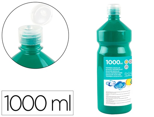 [59228] Tempera liquida liderpapel escolar 1000 ml verde oscuro