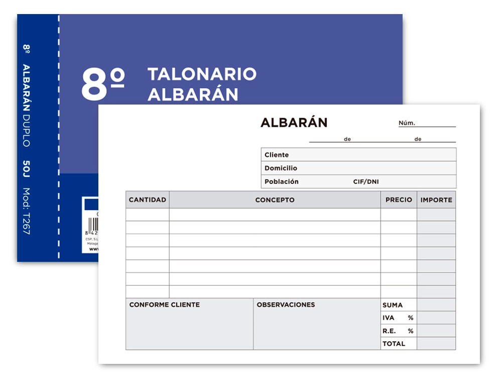 [58306] Talonario liderpapel albaran octavo duplicado apaisado