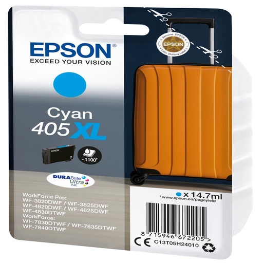 [40636] [C13T05H24010] EPSON Singlepack Cyan 405XL DURABrite Ultra Ink