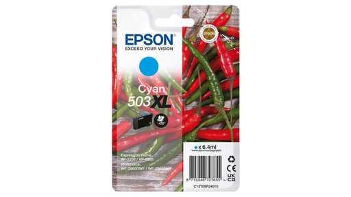 [47469] [C13T09R24010] EPSON Cartucho Cian 503XL WF-2960dwf,WF-2965dwf, XP-5205 Pimiento