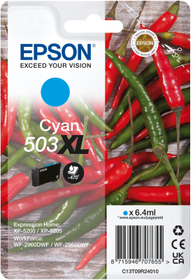 [59386] [C13T09R24020] EPSON Tinta cian 503XL Pimientos