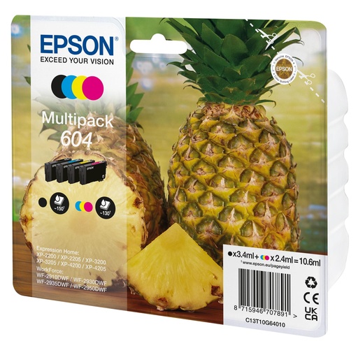 [48694] [C13T10G64020] EPSON Multipack 4 colores 604