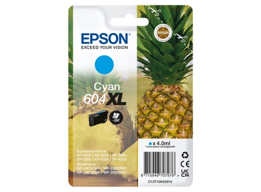 [47480] [C13T10H24010] EPSON Cartucho Cian 604XL XP-2200, WF-2910DWF Piña