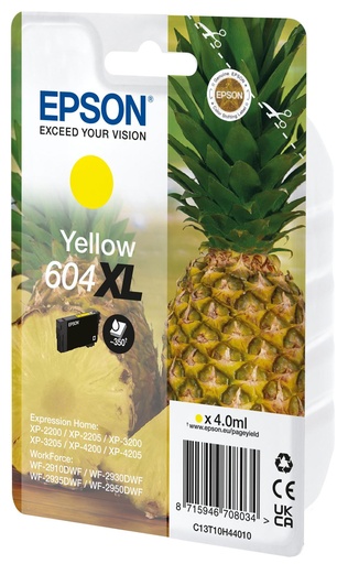 [59393] [C13T10H44020] EPSON Tinta amarilla 604XL Piña