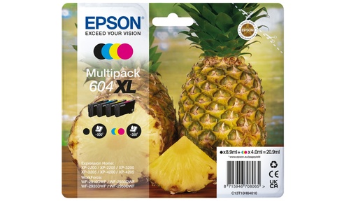 [47483] [C13T10H64010] EPSON Cartucho 4 colores Multipack 604XL XP-2200, WF-2910DWF Piña
