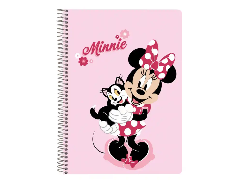 [241489] Cuaderno espiral safta tapa extradura cuarto 80 hojas cuadro 4 mm 60 gr minnie mouse nalve