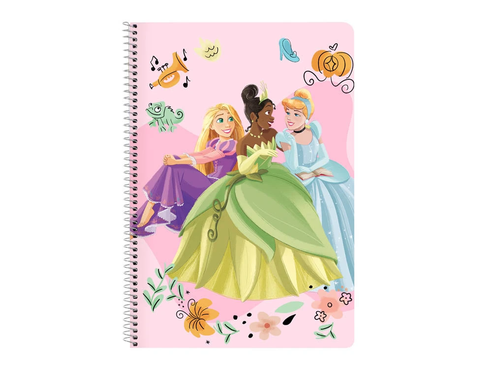 [233211] Cuaderno espiral safta folio 80 h 60 gr cuadro 4 mm tapa extradura princesas disney magical