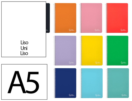 [172274] Cuaderno espiral liderpapel a5 witty tapa dura 80h 90gr liso sin margen colores surtidos