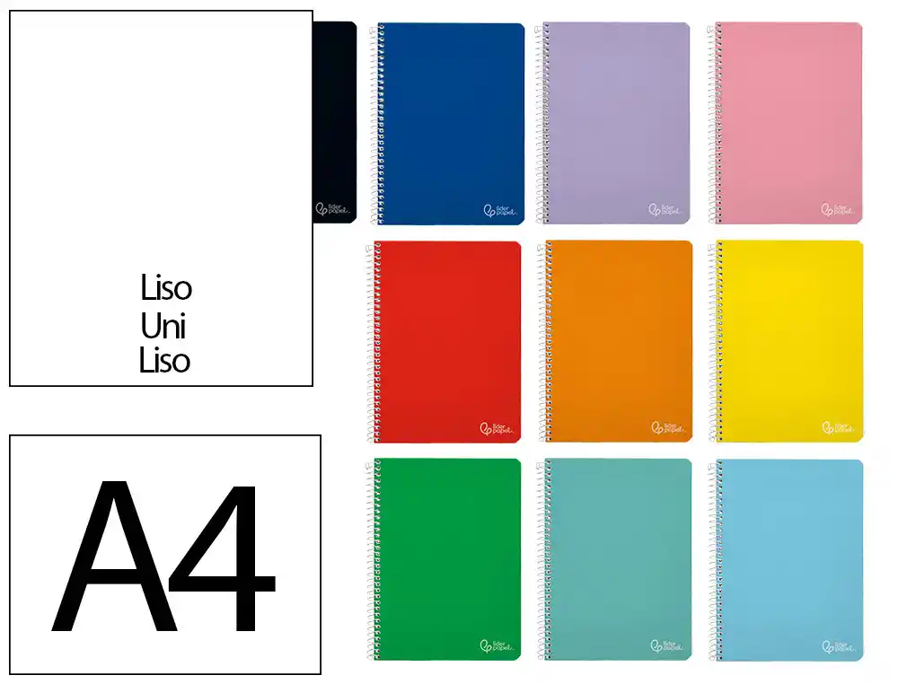 [171925] Cuaderno espiral liderpapel a4 witty tapa dura 80h 90gr liso sin margen colores surtidos