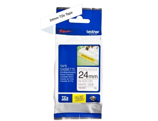 [503688] Cinta para etiquetadores brother cinta rotuladora blanco/negro 24mm