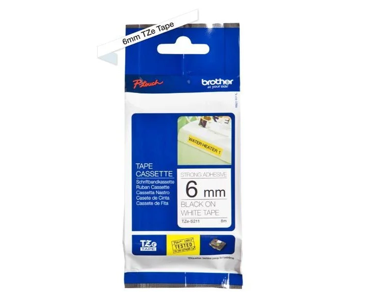 [503684] Cinta para etiquetadores brother cinta rotuladora blanco / negro6