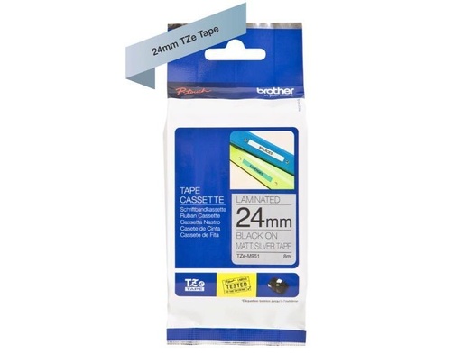 [503670] Cinta para etiquetadores brother cinta rotuladora plata / negro 24