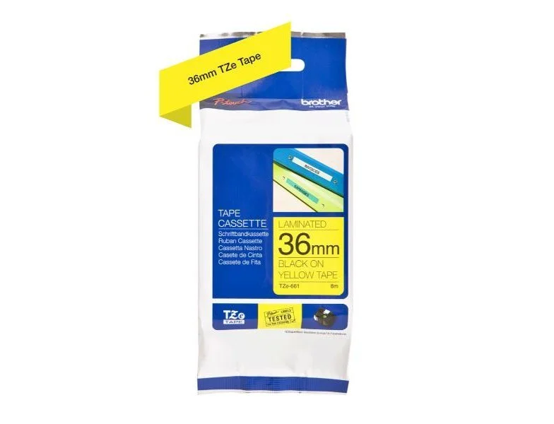 [503645] Cinta para etiquetadores brother cinta rotuladora amarillo/negro