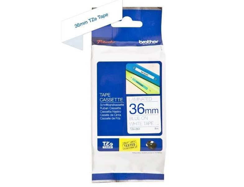 [503617] Cinta para etiquetadores brother cinta rotuladora blanco/azul36