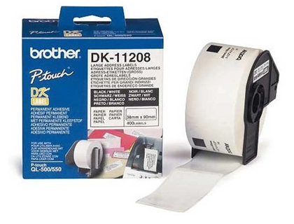 [33872] Etiqueta adhesiva brother dk11208 -tamaño 38x90 mm para impresoras de etiquetas ql -400 etiquetas-