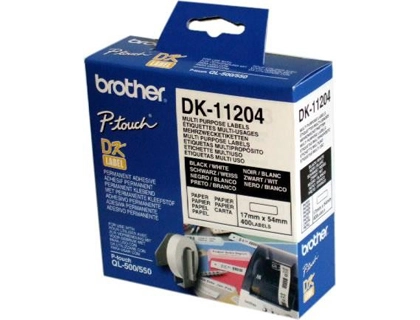[33870] Etiqueta adhesiva brother dk11204 -tamaño 17x54 mm para impresoras de etiquetas ql -400 etiquetas-