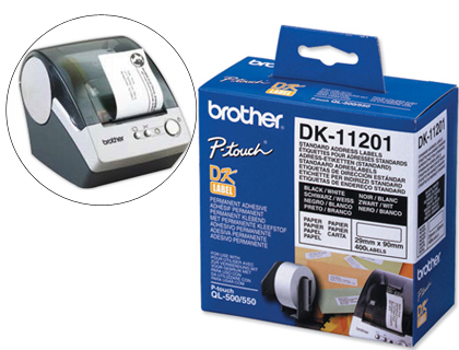 [33867] Etiqueta adhesiva brother dk11201 -tamaño 29x90 mm para impresoras de etiquetas ql -400 etiquetas-