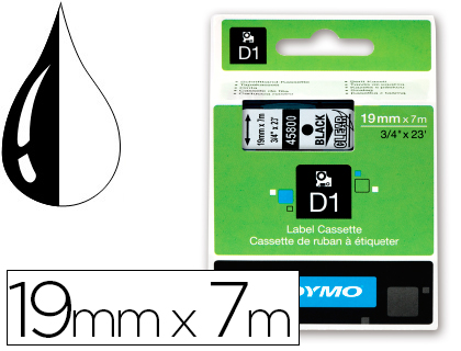 [59399] Cinta dymo negro transparente 19mm x 7 mt d1