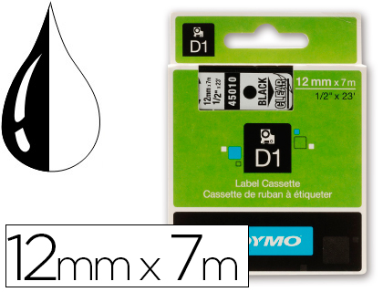 [59398] Cinta dymo negro transparente 12mm x7 mt d1