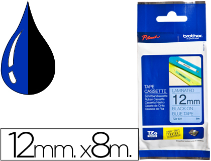 [26819] Cinta brother tze531 azul-negro 12mm longitud 8 mt