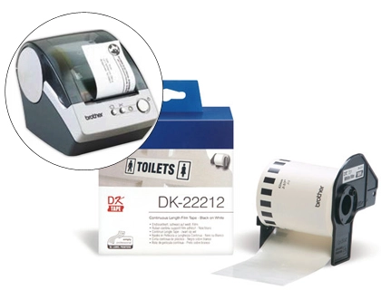 [42844] Etiqueta brother dk22212 cinta plastica continua adhesiva blanca 62x15,24 mt