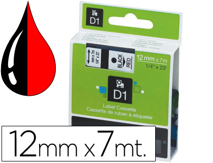 [18602] Cinta dymo 1000 negro-rojo 12mm x 7mt d1