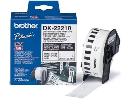 [92892] Cinta de papel continuo brother dk-22210 para impresoras ql -29mmx30,48mts-