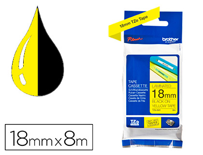 [90730] Cinta brother tze-641 amarillo-negro 18mm