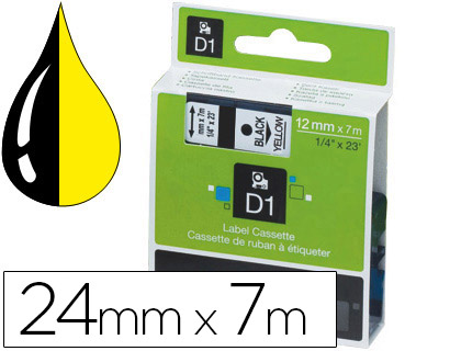 [77778] Cinta dymo 1000 negro-amarillo 24 mm x 7 m d1
