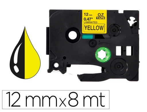 [156256] Cinta q-connect tze-631 amarillo-negro 12mm longitud 8 mt