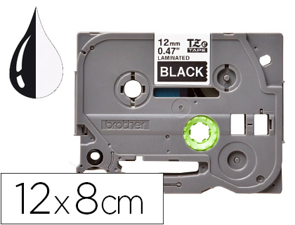 [156255] Cinta q-connect tze-335 negro-blanco 12mm longitud 8mt