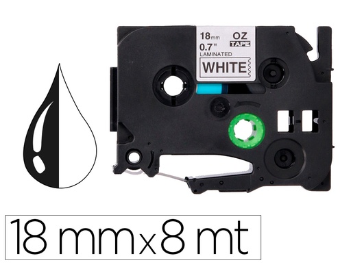 [156253] Cinta q-connect tze-241 blanco-negro 18mm longitud 8 mt