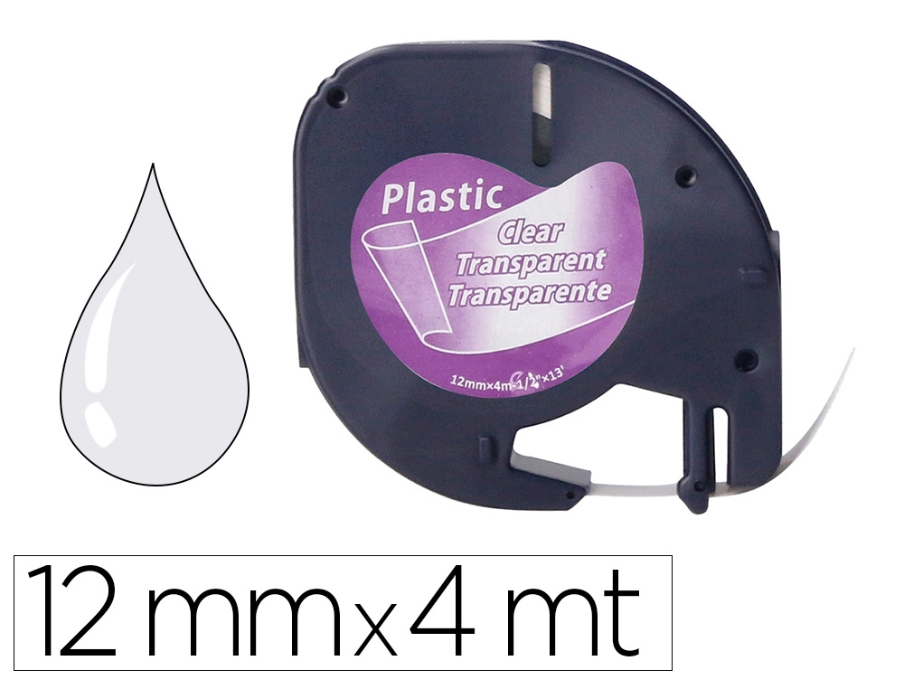 [156245] Cinta q-connect 12mm x 4mt transparente para maquina letratag